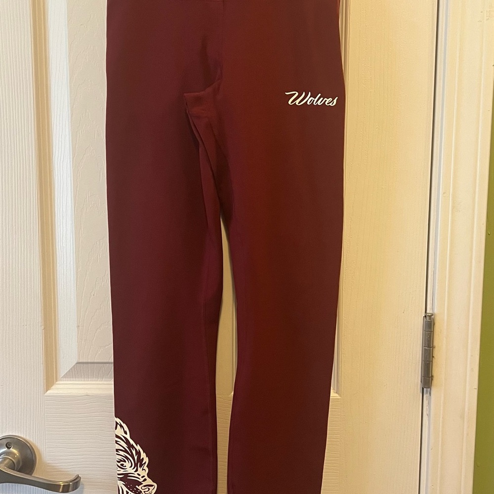 Darc sports Burgundy  Leggings w/ Wolves Logo